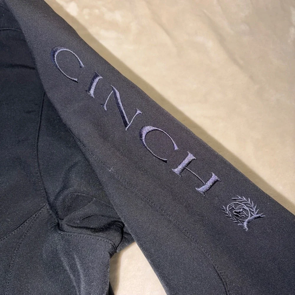 Cinch Mens Black Bonded Softshell Fleece Lined Full Zip Jacket 3XL Logo Cowboy